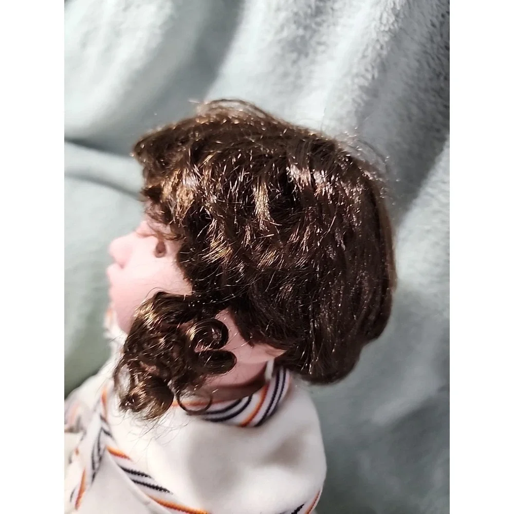 VTG Realistic Curly Brown Hair Doll Date 2003 Soft Body Plastic Face 18 In NSJF
